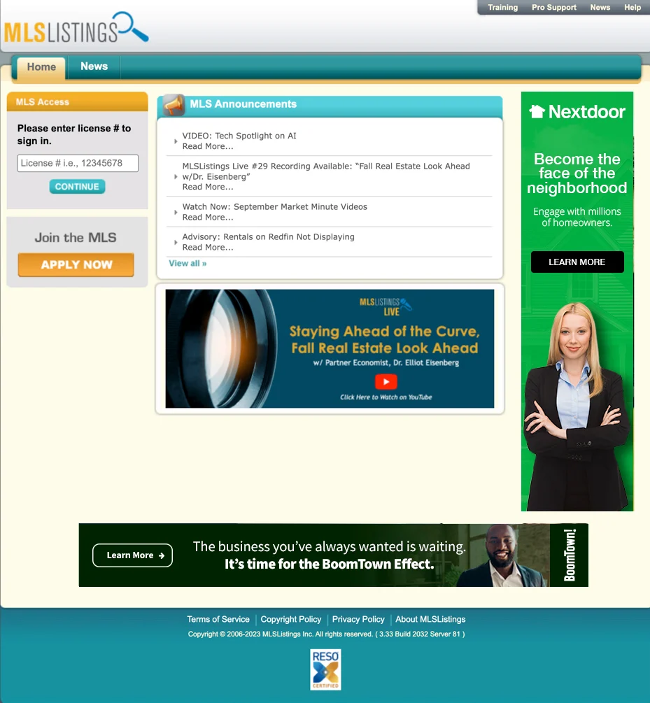 MLSListings Agent Login